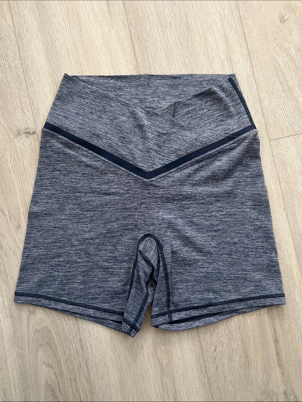 Vitality Daydream Navy Blue Marl Crossover High Rise Bike Shorts Size M